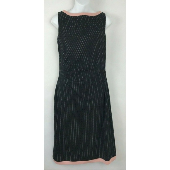 KAY UNGER NEW YORK Black Pink Polka Dot Lined 10 - Picture 1 of 5